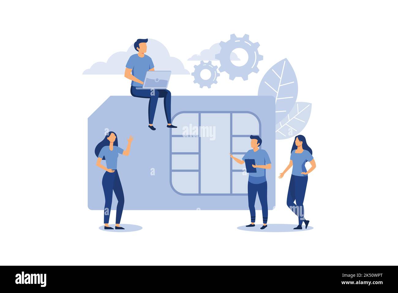 Mobile sim-Karte, Mikroschaltung, Handy-Kommunikation Schema flache Vektor-Illustration Stock Vektor