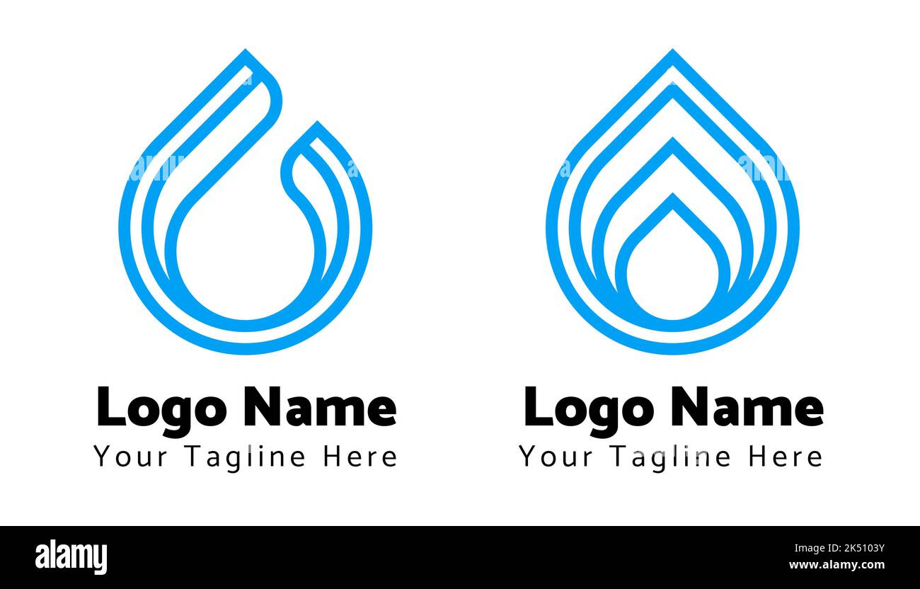 Design für Vektorsymbole für Wasserlogo festlegen Stock Vektor