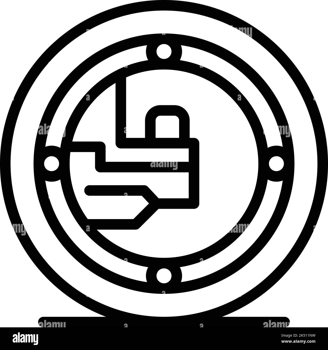 Vektorgrafik für die Kontur des Roboterrades-Symbols. Netter Junge. Zukünftiges android Stock Vektor