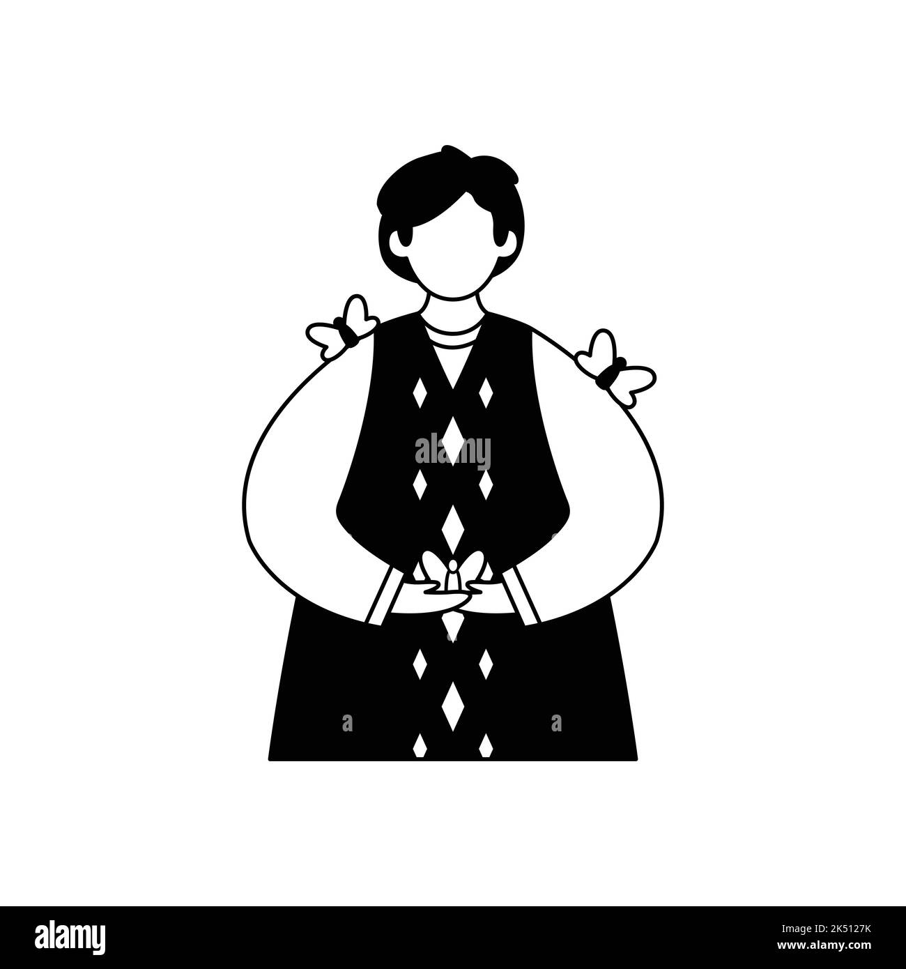 Vektordarstellung eines Entomologen mit Schmetterlingen. Beruf. Gliederung Stock Vektor