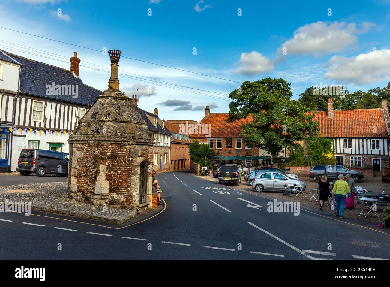 Town Pump; Little Walsingham; Norfolk; Großbritannien Stockfoto
