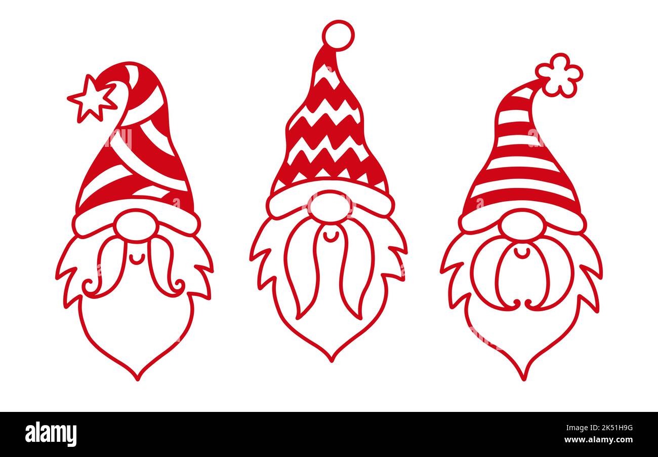 Vektor Garten Gnome Zeichensatz Stock Vektor