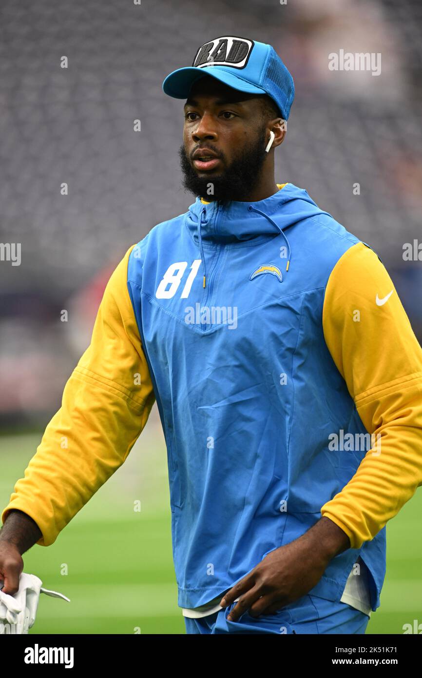 Los Angeles Chargers Wide Receiver Mike Williams (81) vor dem NFL Football Game zwischen den Los Angeles Chargers und den Houston Texans am Sonntag, Stockfoto