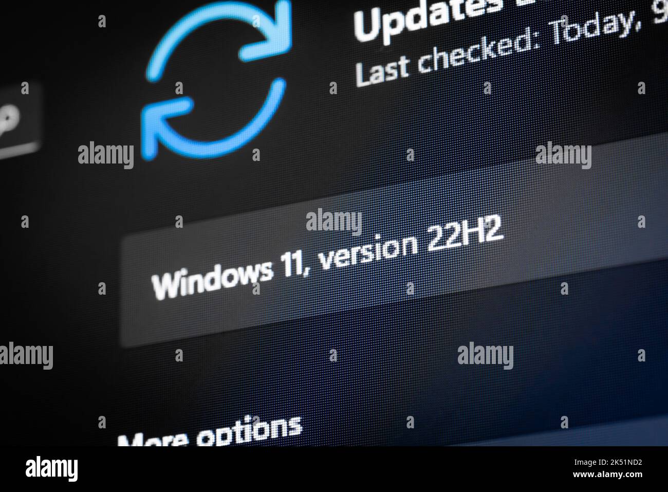 Update für Windows 11 Version 22H2 Stockfoto