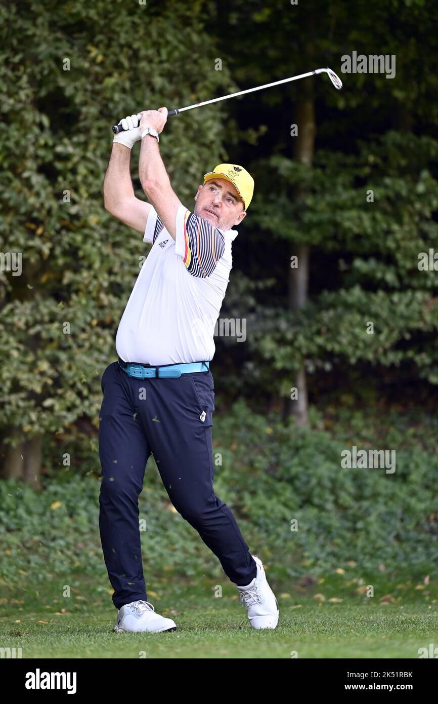 Philippe Saive im Rahmen der Veranstaltung „Golf to Paris“, die vom belgischen Olympischen Komitee BOIC-COIB am Dienstag, dem 4. Oktober 2022, im La Tournette Golf in Nivelles organisiert wurde. BELGA FOTO ERIC LALMAND Stockfoto