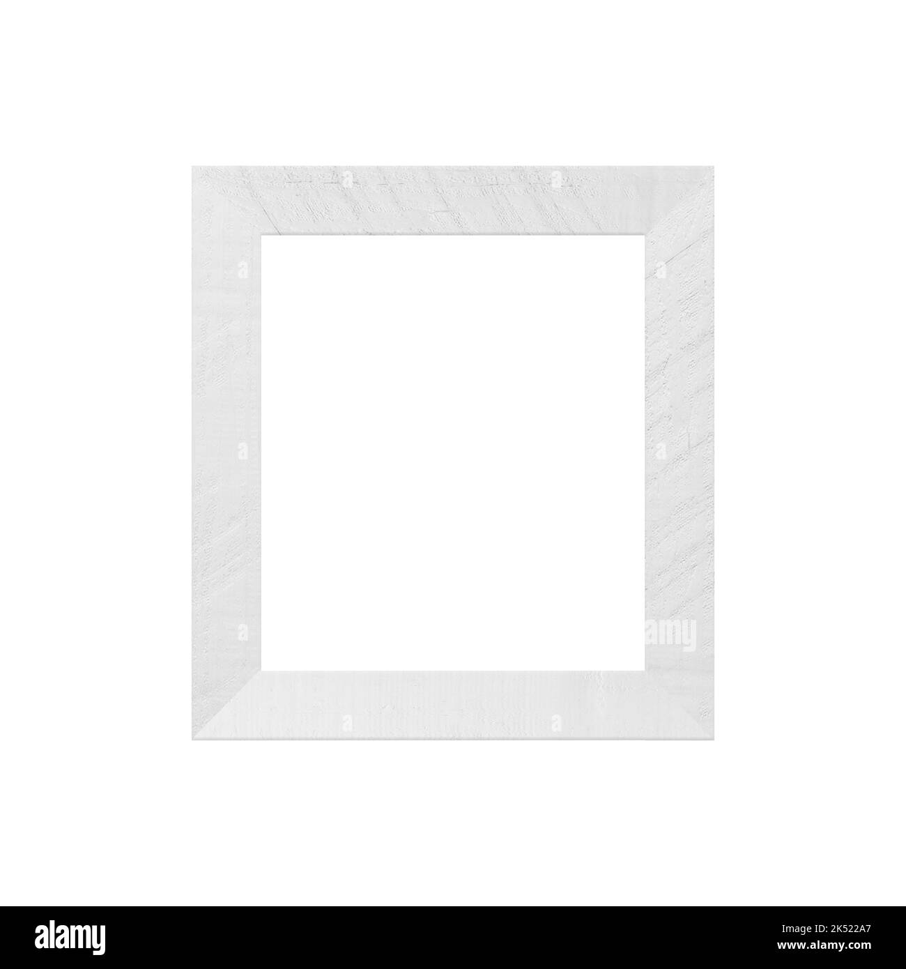 Weißer Holzrahmen Bild isoliert auf weißem Hintergrund für Design in Ihrer Arbeit concrpt Innendekoration. Stockfoto