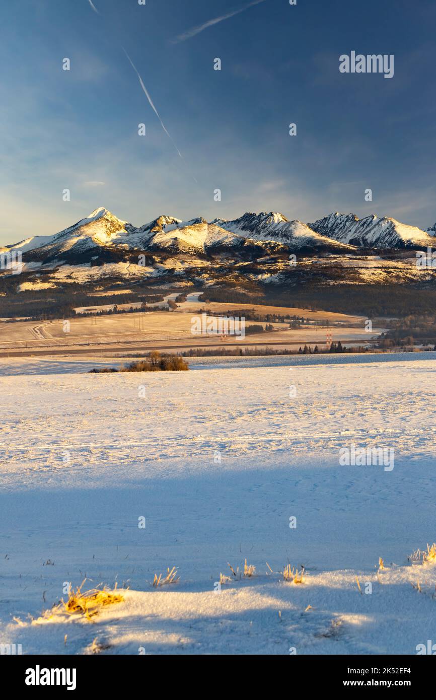 Hohe Tatra (Vysoke Tatry) im Winter, Slowakei Stockfoto