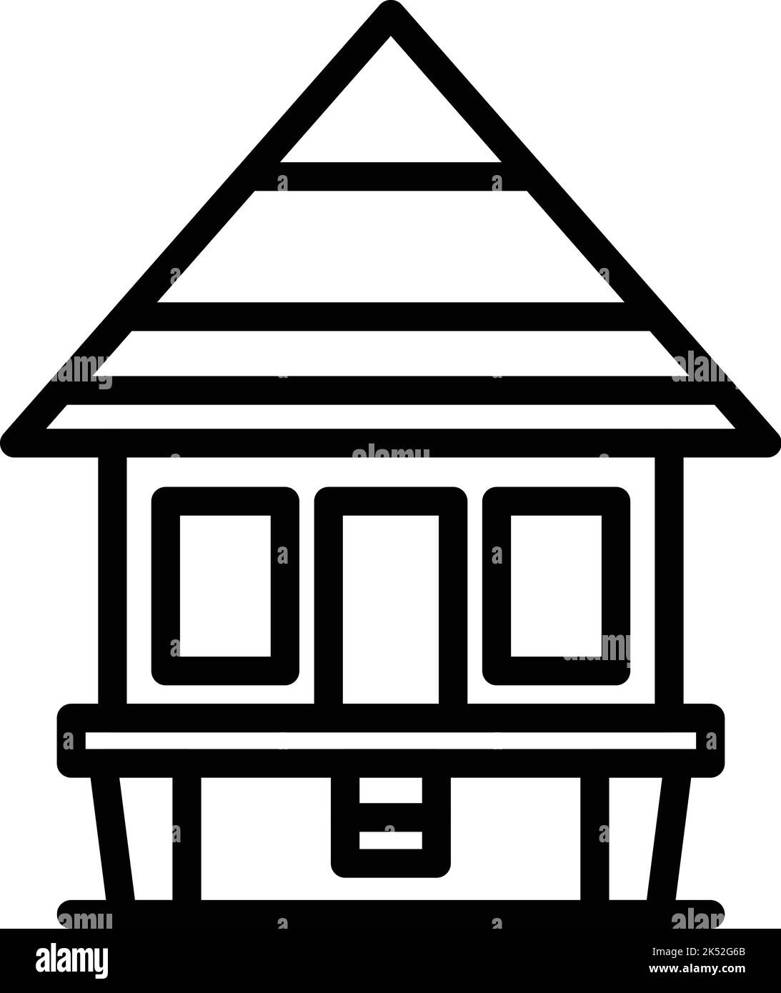 Symboldarstellung des Villa-Hauses. Hüttenhütte. Waldvilla Stock Vektor