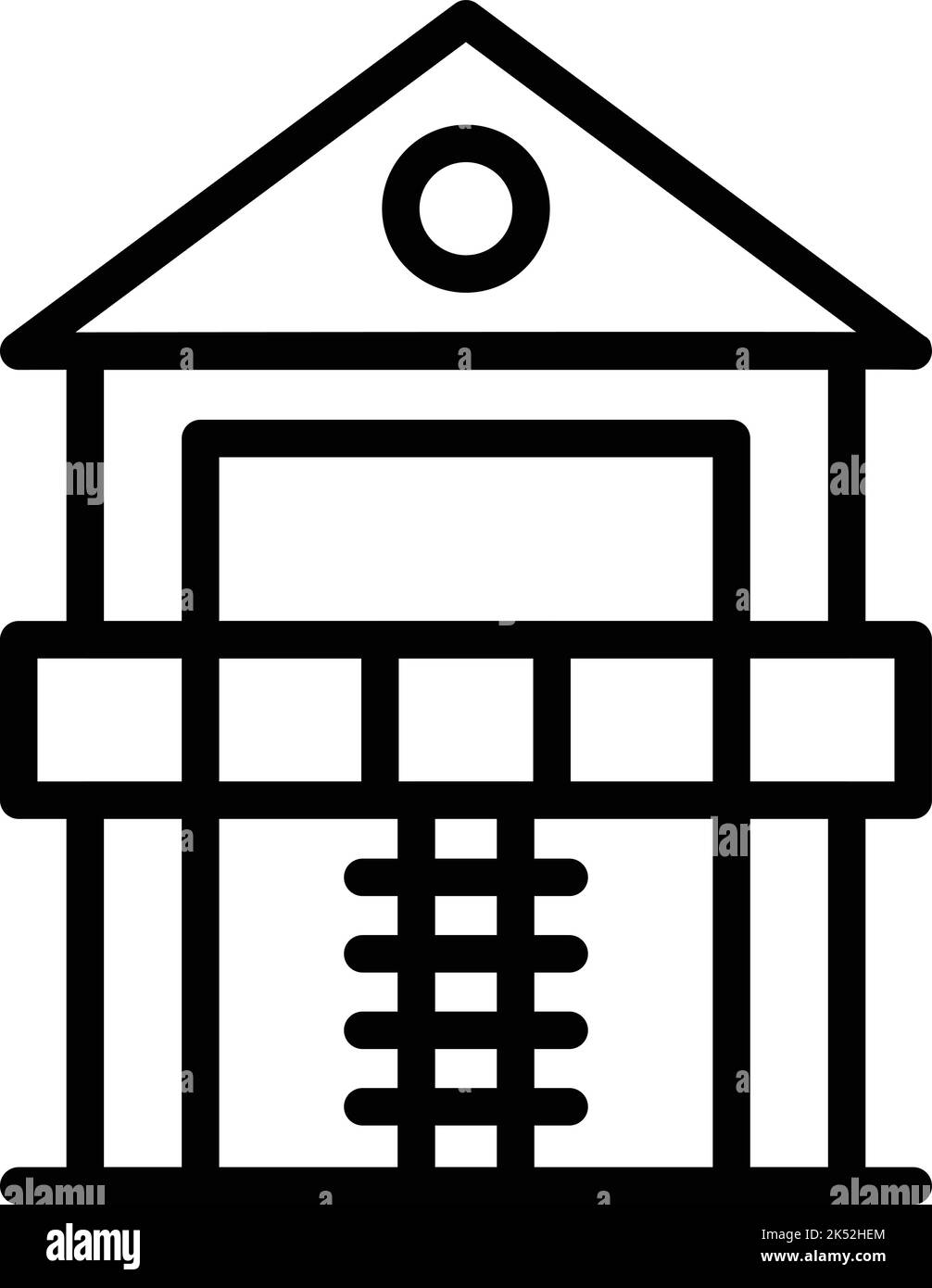 Game Stelt Symbol Umriss Vektor. Haus Hütte. Waldhütte Stock Vektor