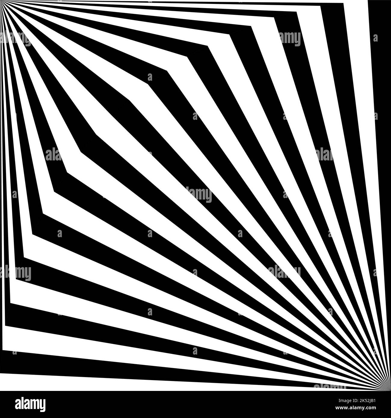 Op Art-Beispiel. Optische Illusion eines Würfels. Abstrakter Hintergrund. Stock Vektor