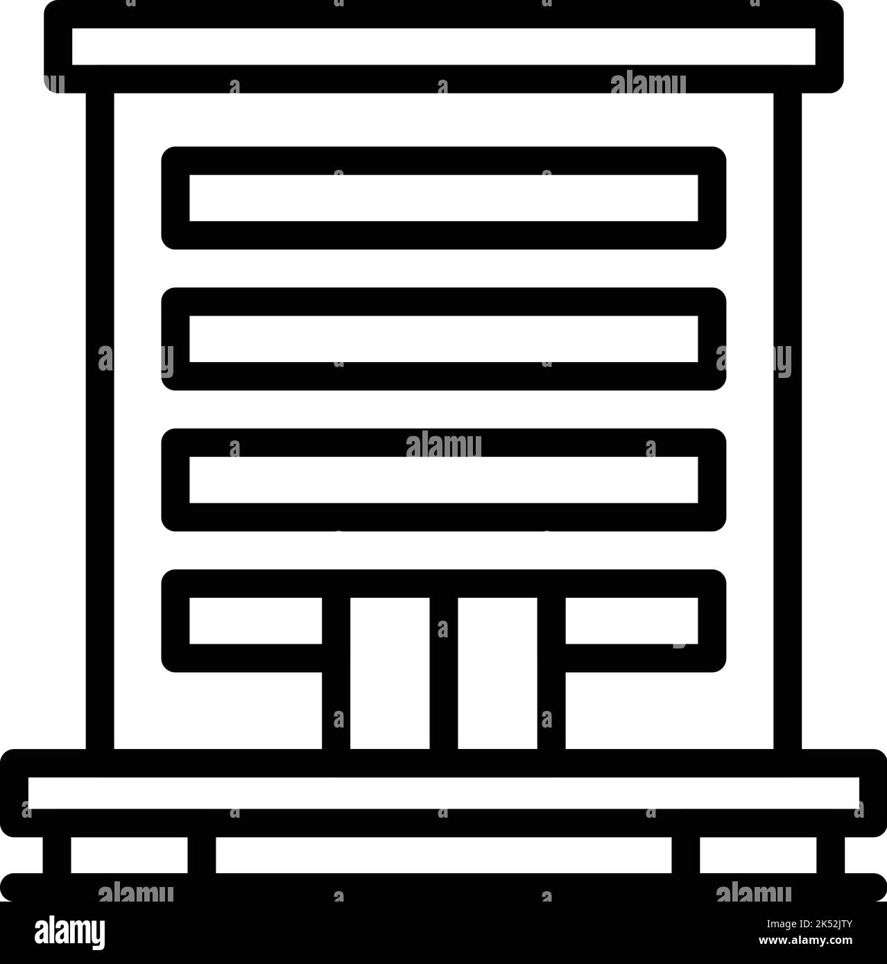 Umrissvektor für Stelzsymbol. Haus Hütte. Waldhütte Stock Vektor