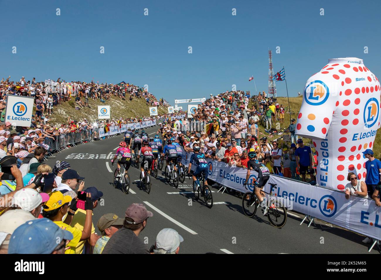 Frankreich, Pas de Calais, Cote d'Opale, Escalles, Passage der Tour de France nach Cap Blanc Nez auf der Etappe Dunkirk-Calais Stockfoto