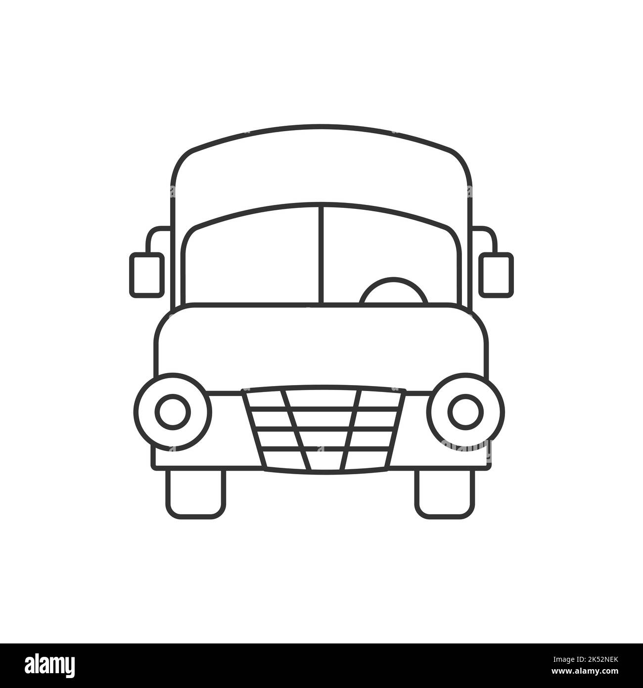 Auto LKW Linie Vektor-Symbol isoliert auf weißem Hintergrund Stock Vektor