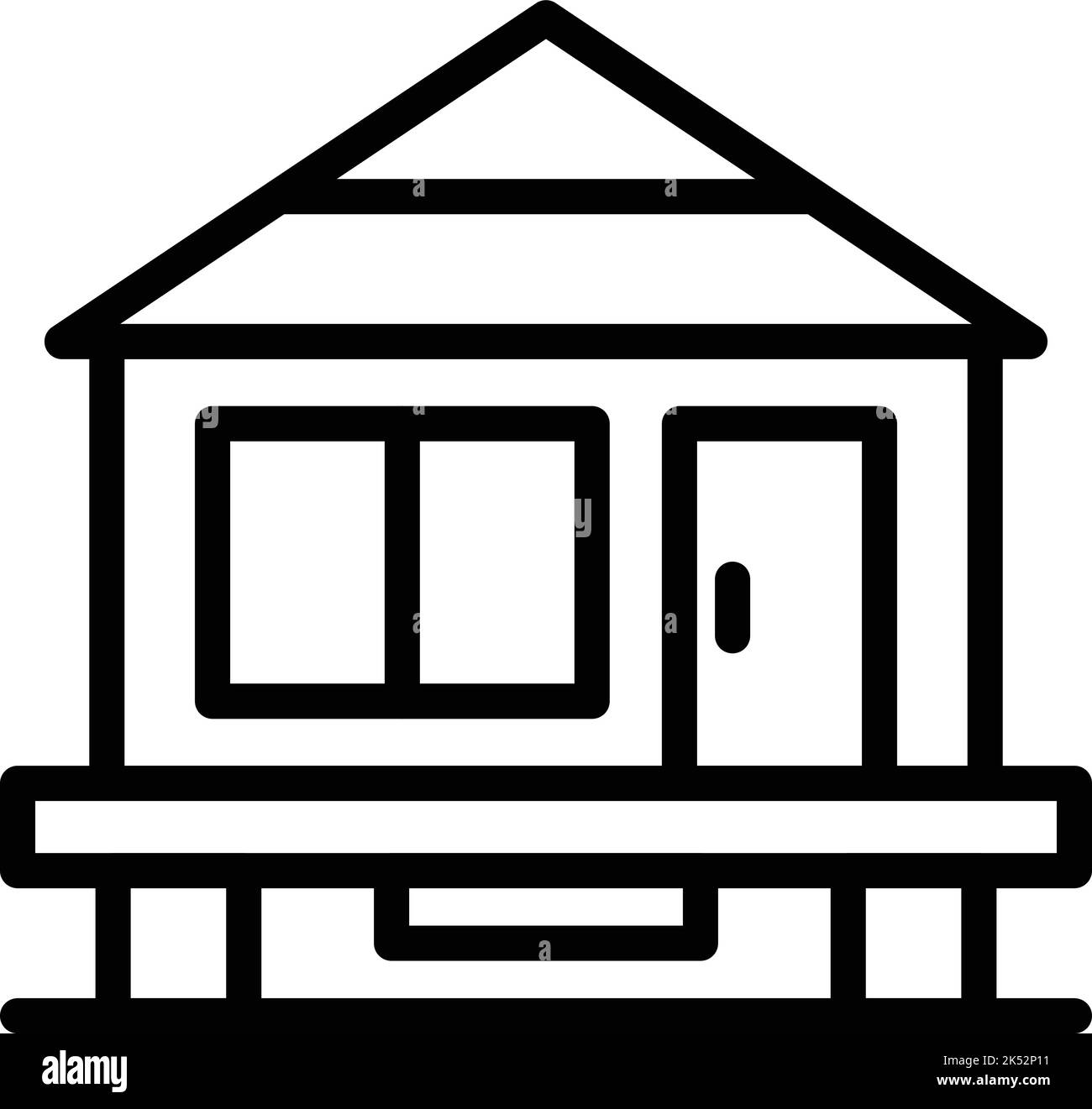 Strukturvektor für das Waldhaus-Symbol. Kabinenstelz Strandsumpf Stock Vektor