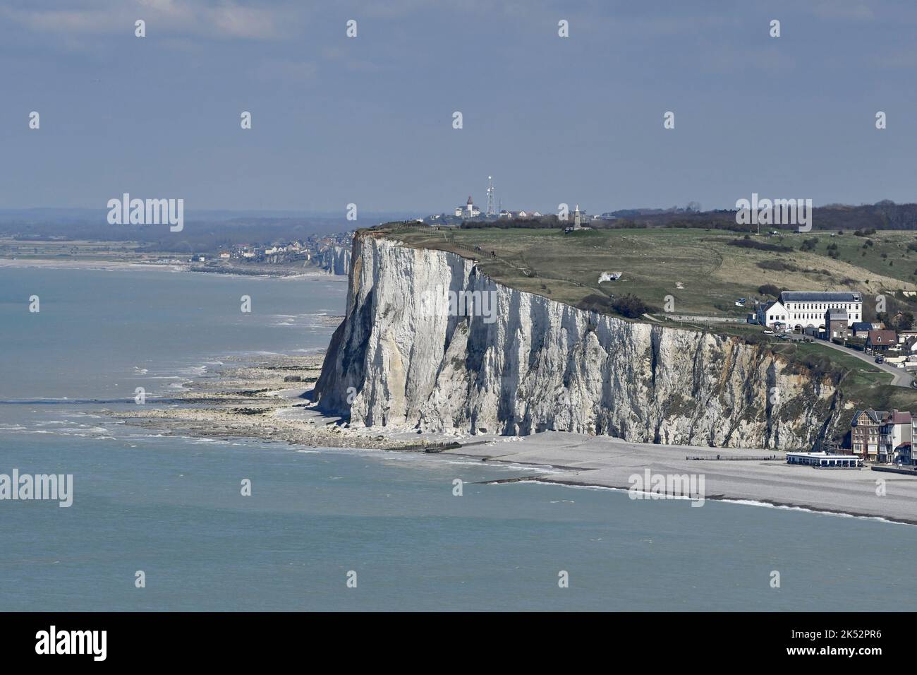 Frankreich, seine-Maritime, Baie de Somme, Le Tréport, Klippen, Kiesstrände Stockfoto
