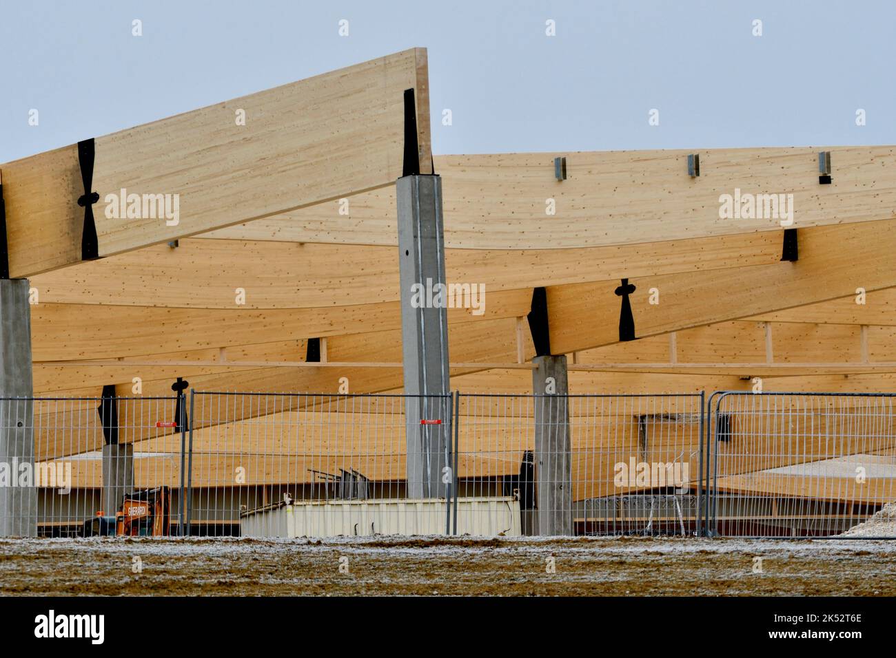 Frankreich, Doubs, Holzstruktur Fabrikbau Stockfoto
