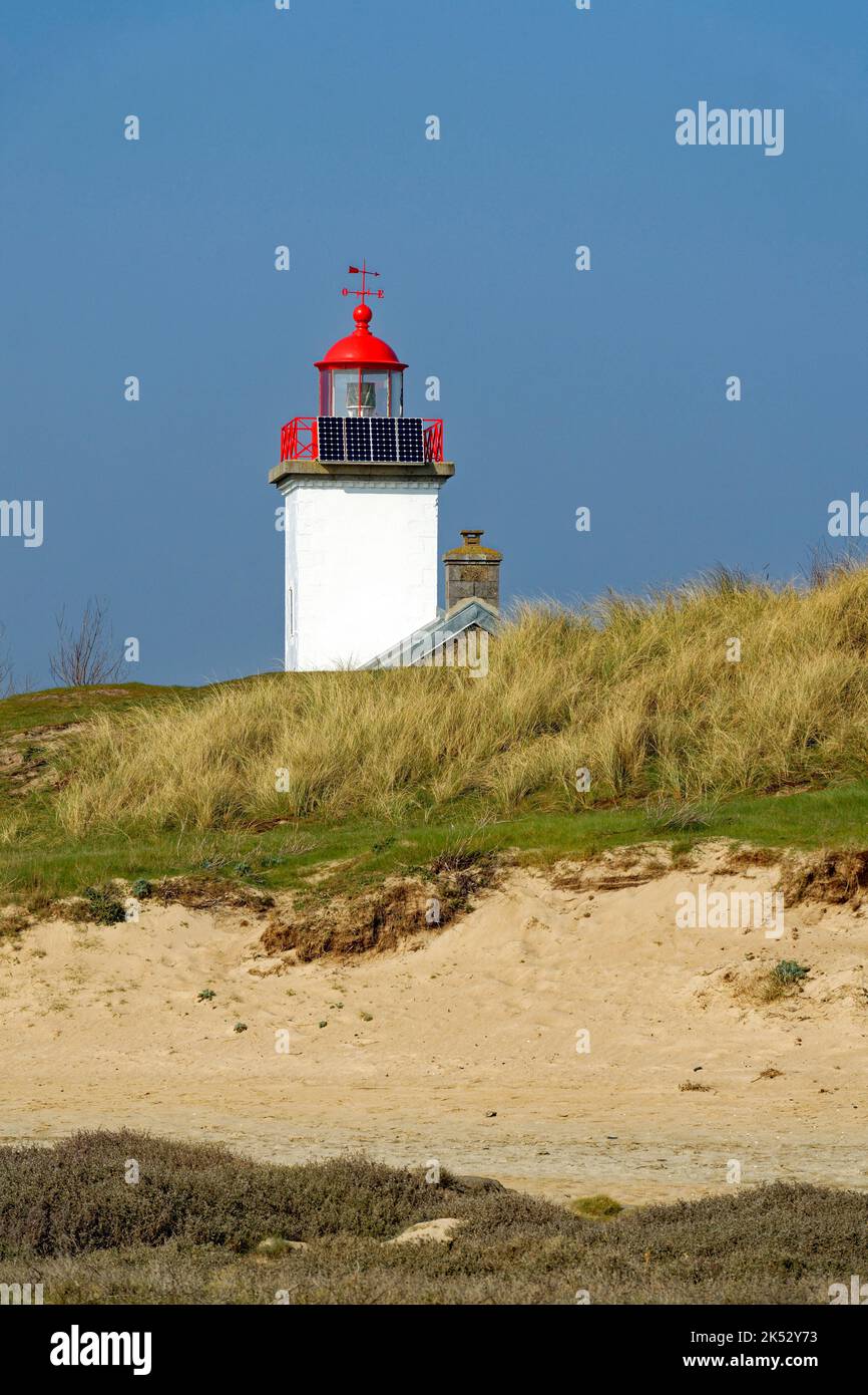 Frankreich, Manche, Agon Coutainville, Pointe d'Agon, Pointe d'Agon Lighthouse Stockfoto