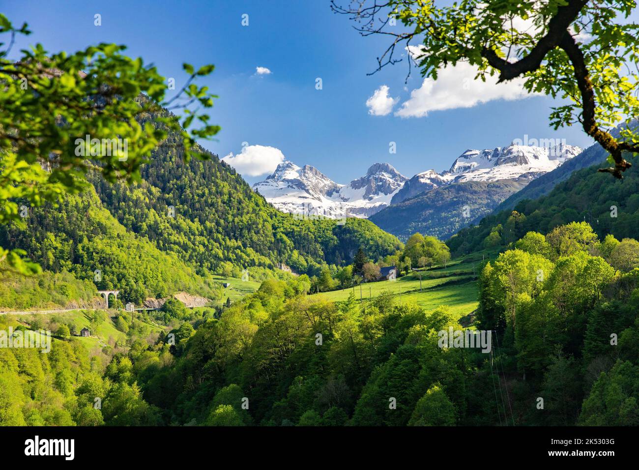 Frankreich, Pyrenäen-Atlantiques, Urdos, Aspe Valley, Somport Pass Stockfoto