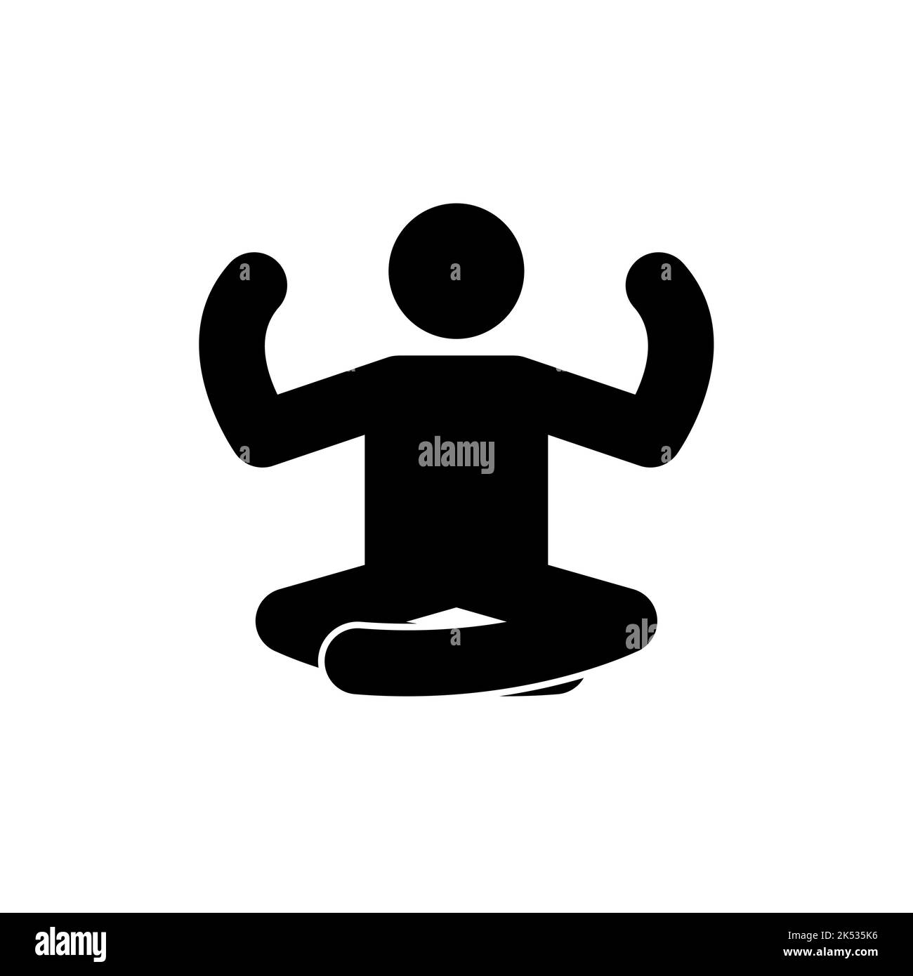 Yoga-Schild. Mann sitzend, ruhende Pose, entspannende Pose Stock Vektor