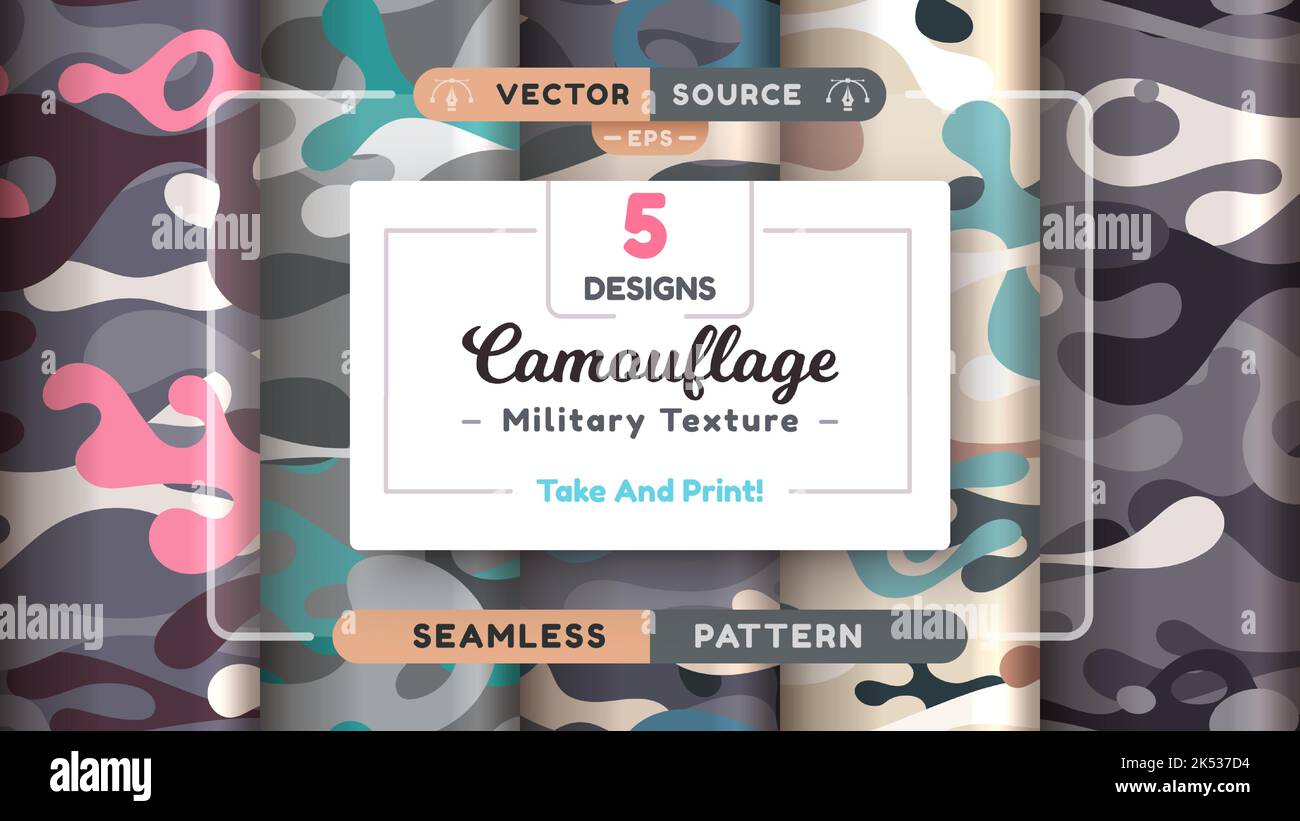 Camouflage nahtlose Muster, militärische Textur, bündeln Krieg Stoff. Stock Vektor