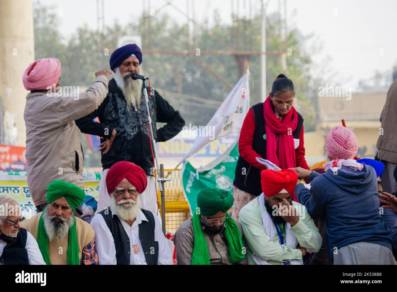 Der Protest indischer Bauern in Neu-Delhi im September 2020 Stockfoto