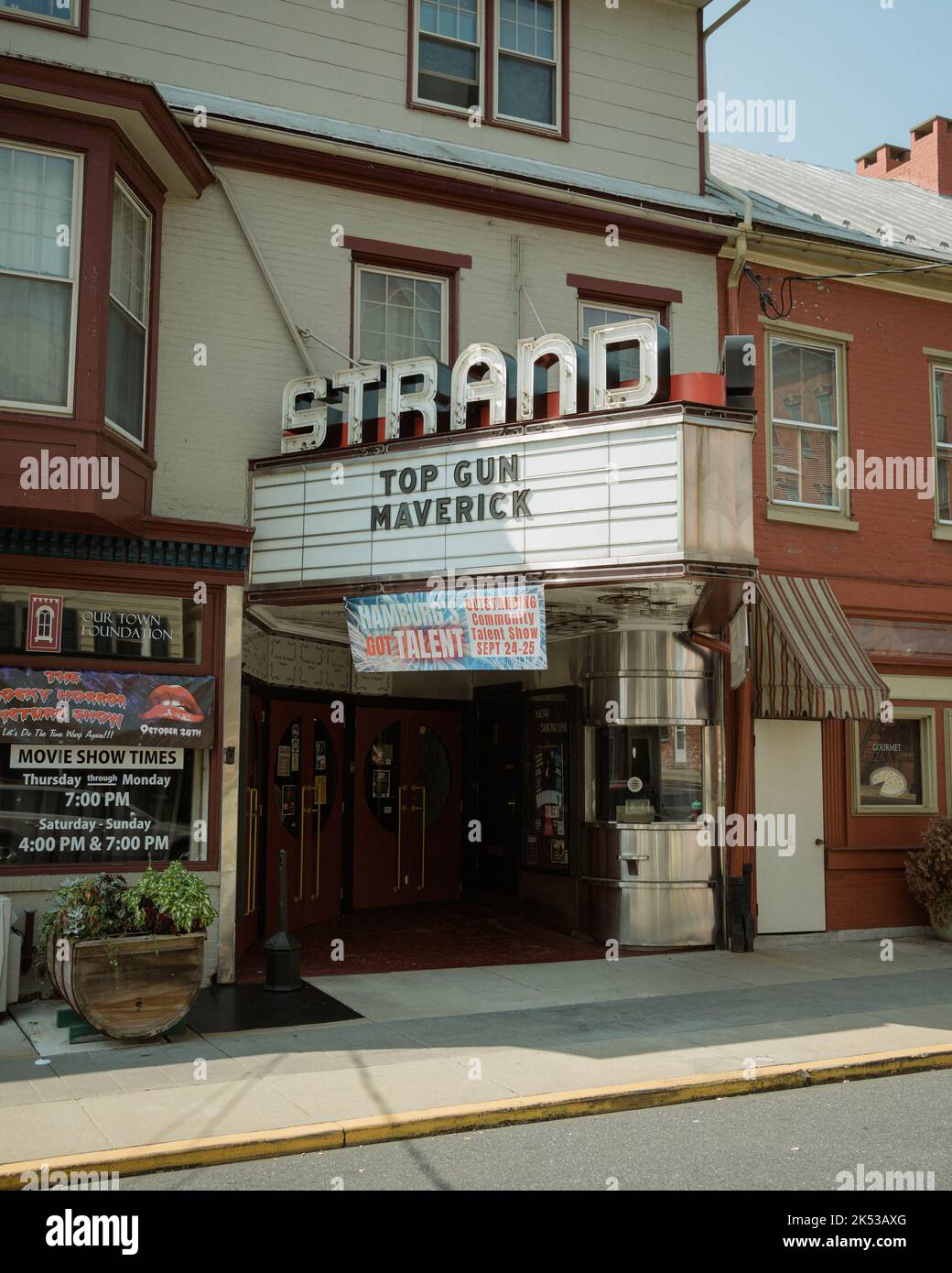 Hamburg Strand Theater Vintage-Schild, Hamburg, Pennsylvania Stockfoto