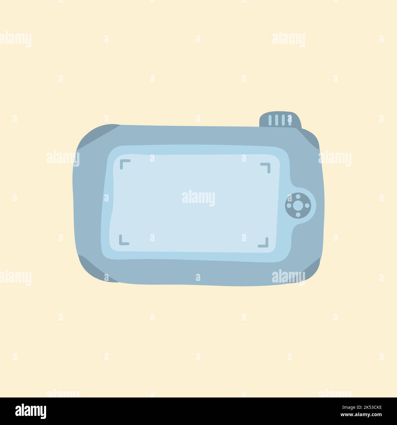 Nette Illustration, eine Person macht ein Foto mit einer Kamera Stock Vektor