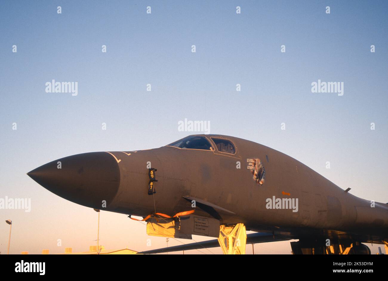 Nase eines B-1B Lancer Bombers Stockfoto