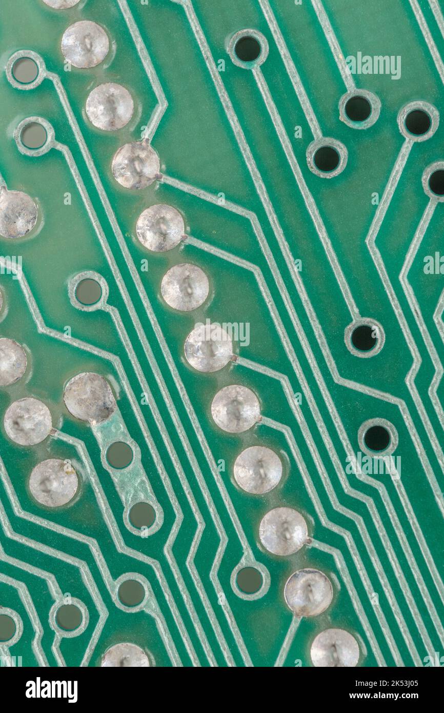 Grüne Platine des 1982 Sinclair ZX Spectrum [Ausgabe zwei 16k]. Für frühe Computer. Heimcomputer, beliebte Elektronik, britische Computer. Stockfoto