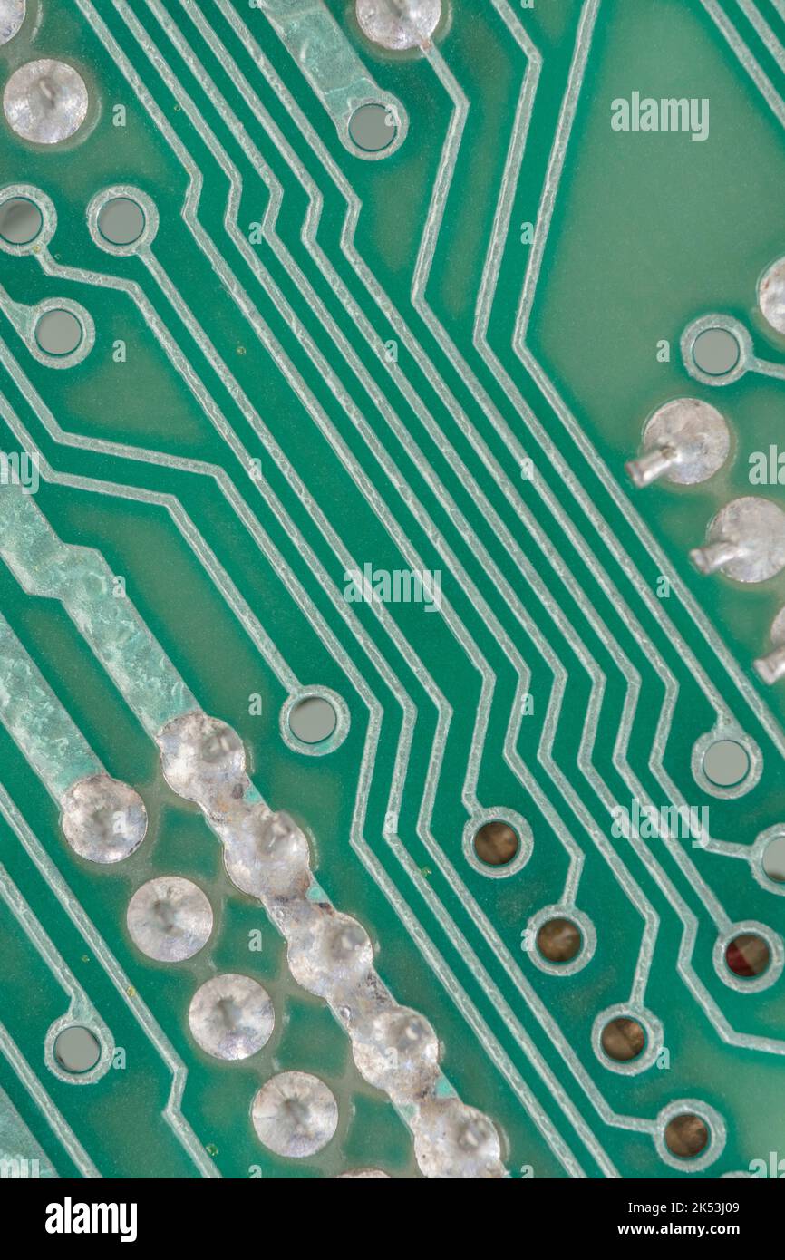 Grüne Platine des 1982 Sinclair ZX Spectrum [Ausgabe zwei 16k]. Für frühe Computer. Heimcomputer, beliebte Elektronik, britische Computer. Stockfoto