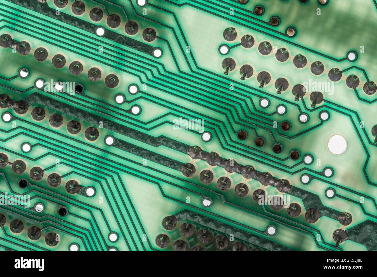 Grüne Platine des 1982 Sinclair ZX Spectrum [Ausgabe zwei 16k]. Für frühe Computer. Heimcomputer, beliebte Elektronik, britische Computer. Stockfoto