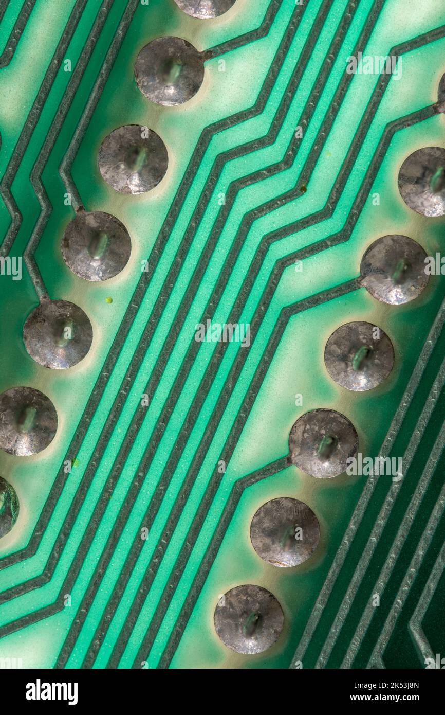 Grüne Platine des 1982 Sinclair ZX Spectrum [Ausgabe zwei 16k]. Für frühe Computer. Heimcomputer, beliebte Elektronik, britische Computer. Stockfoto