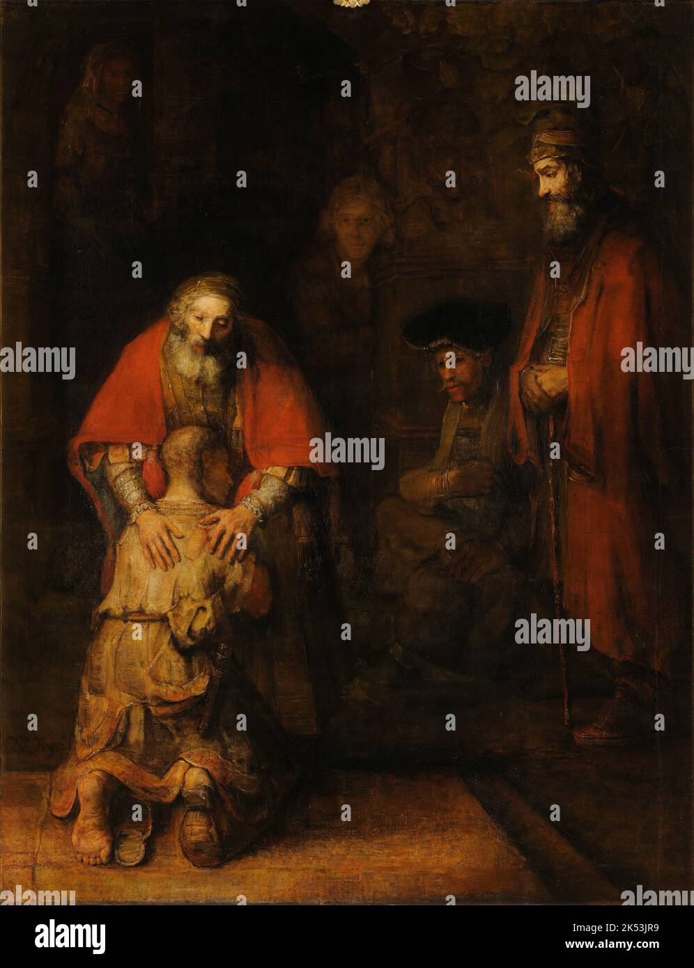 Detail aus, die Rückkehr des verlorenen Sohnes, 1669 - Gemälde von Rembrandt Stockfoto