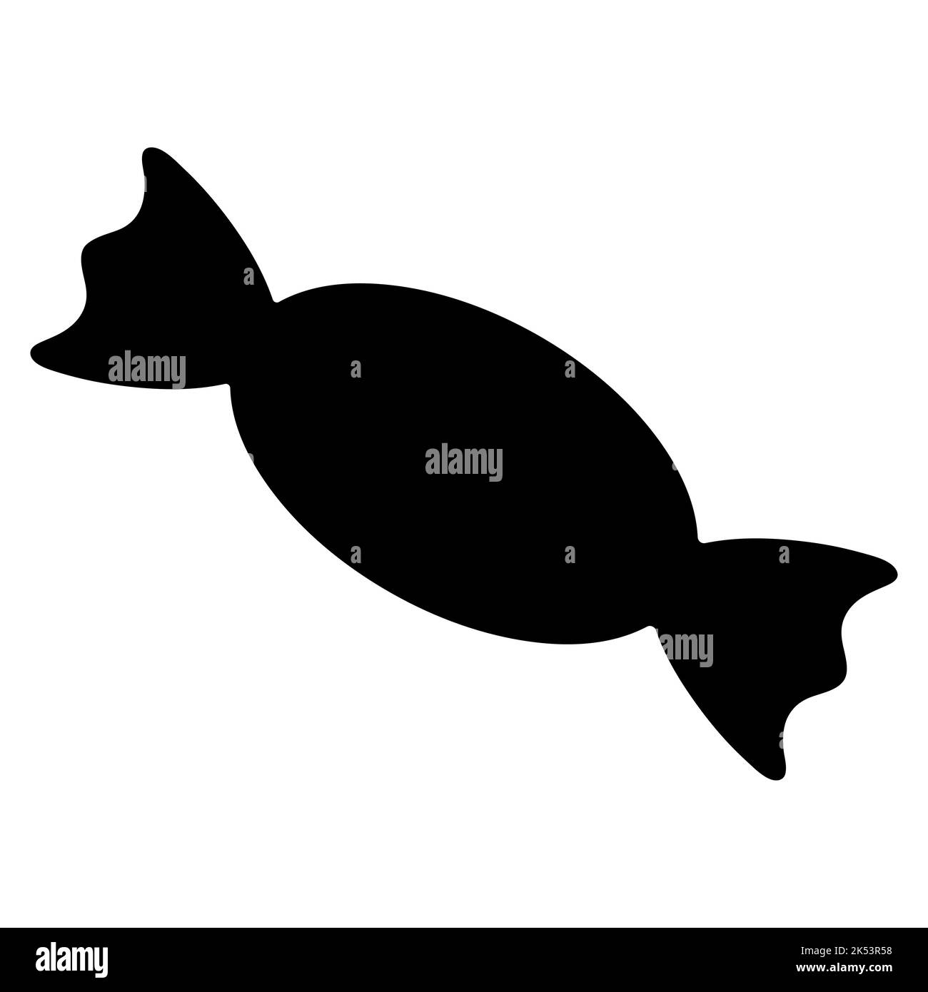 Süßigkeiten. Karamell eingewickelt. Silhouette.Trick or Treat. Köstlicher süßer Lollipop. Halloween. Stock Vektor