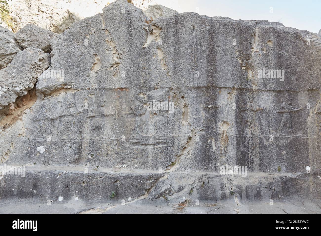 Der hethitische Felstempel von Yazilikaya Stockfoto