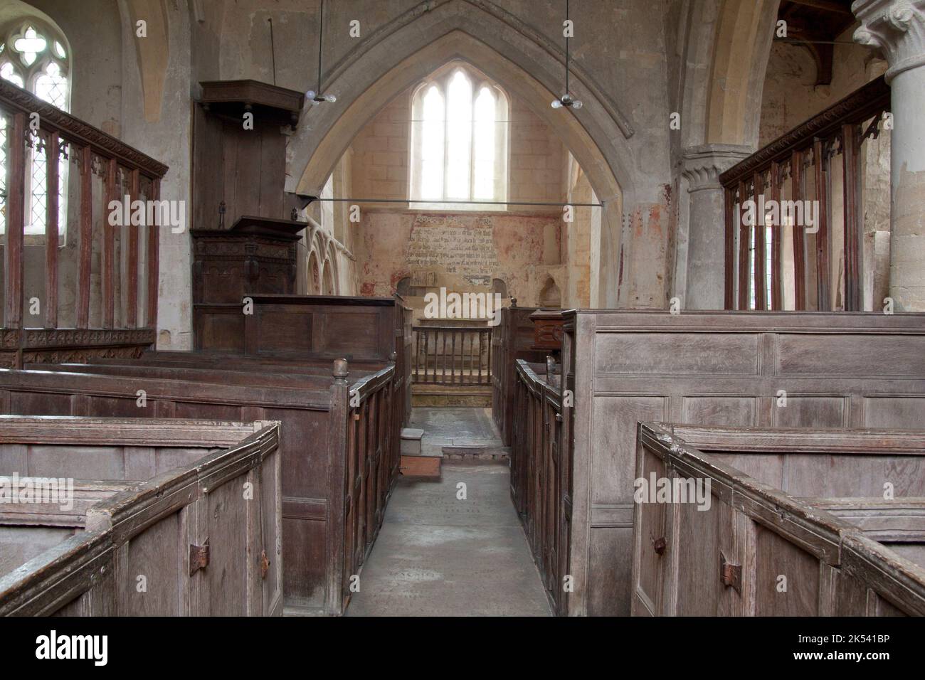 St. John the Baptist mittelalterliche Kirche Inglesham, nr. Swindon, Wiltshire, England, mit angelsächsischen Ursprüngen Stockfoto