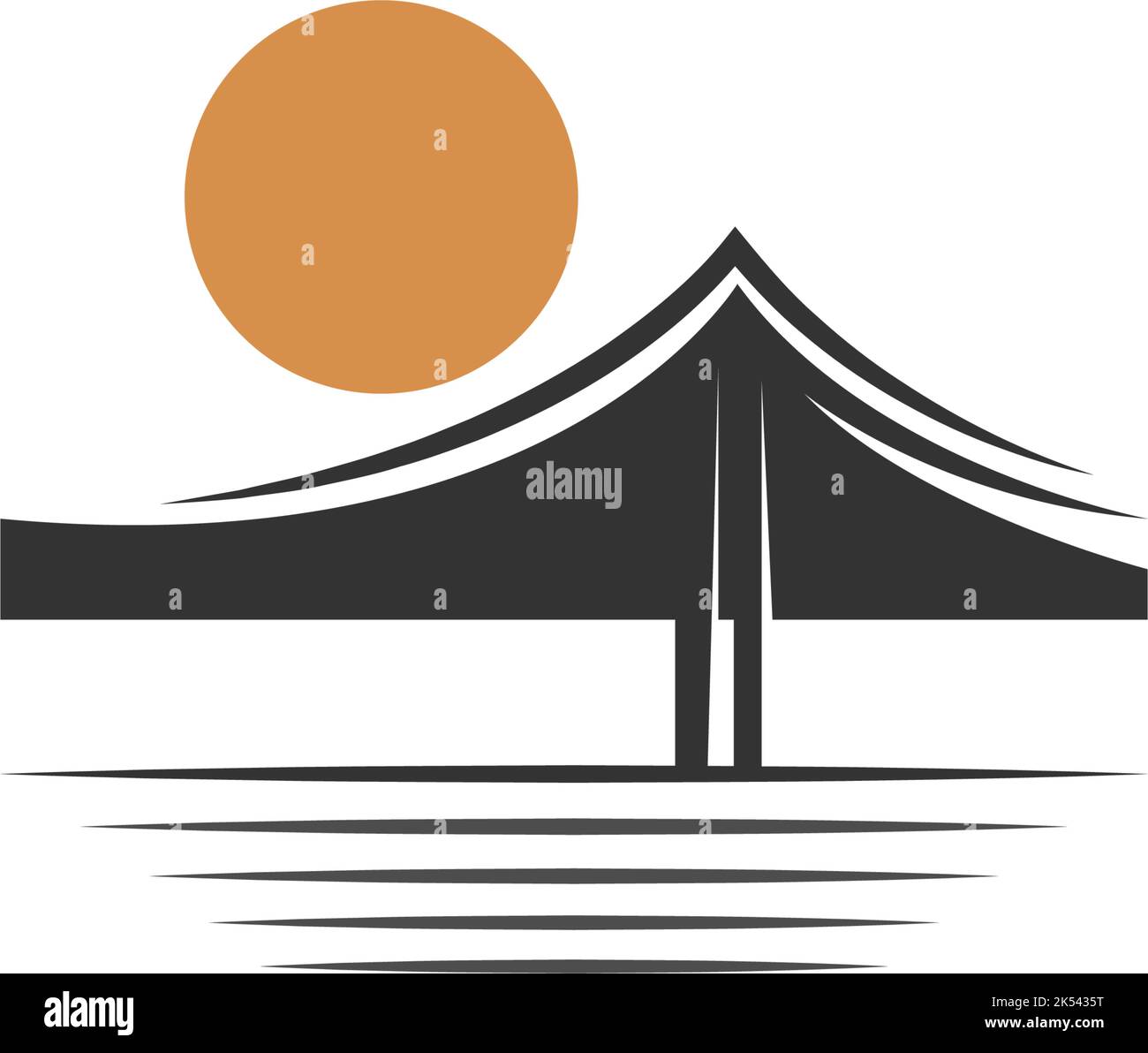 Vorlage zur Illustration des Bridge-Logo-Symbols Stock Vektor
