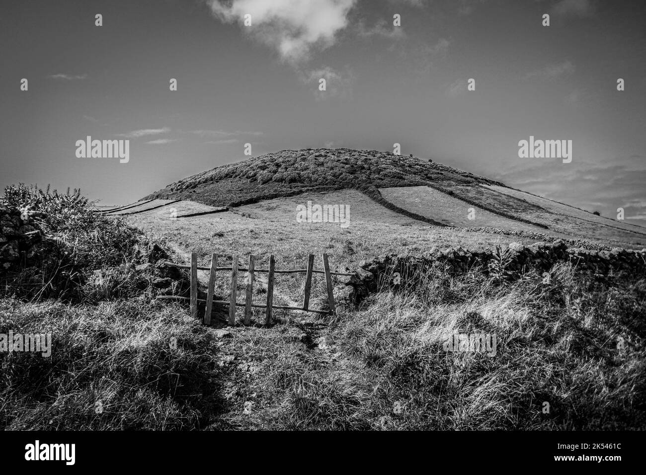 Die grüne Landschaft der Insel Graciosa, Azoren Stockfoto