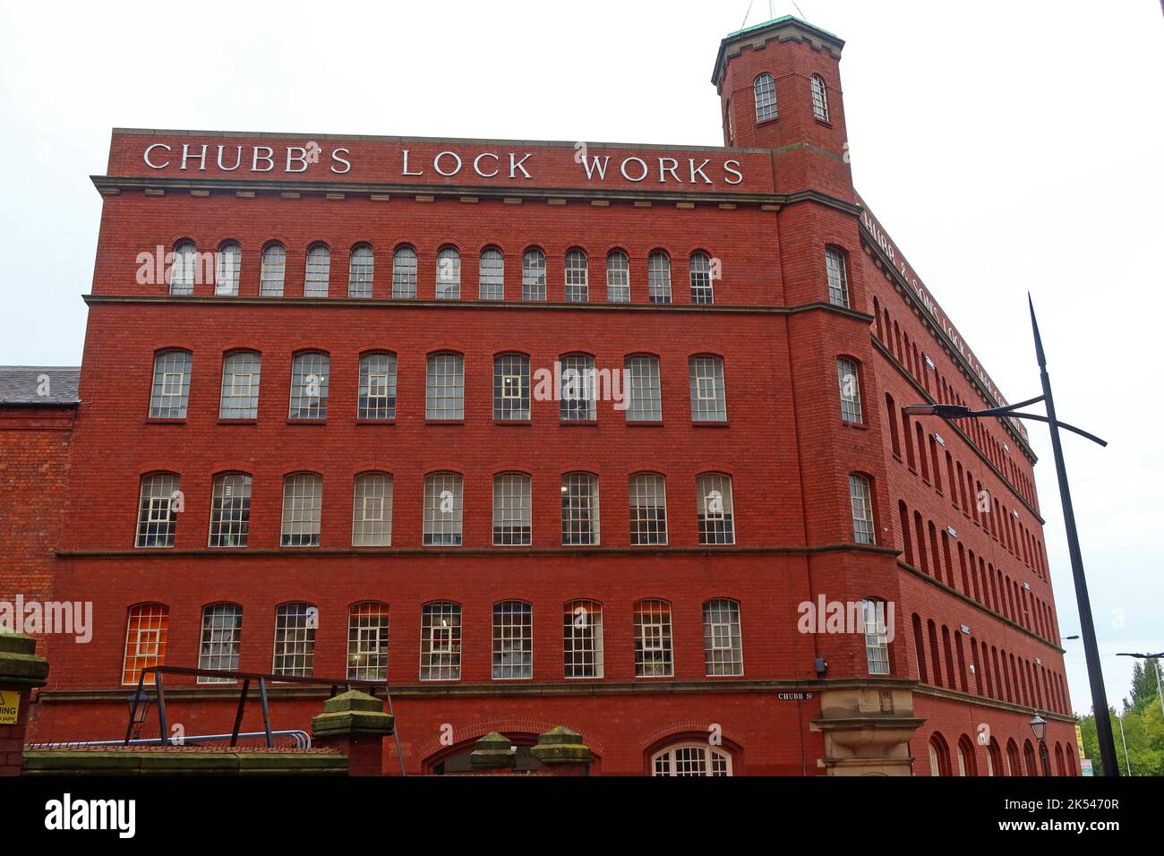 Lock Works - Chubbs Locks Building , Fryer St, Wolverhampton, West Midlands, England, UK, WV1 1HT - EXTERN Stockfoto