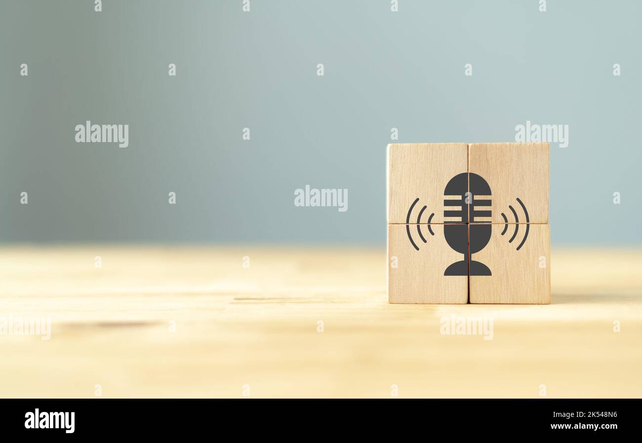 Mit Podcasting können Marken mit einem unverlierbaren Publikum kommunizieren. Mit Lifestyle on-the-go, die Macht, um das Podcasting on-demand ermöglicht Unternehmen ein Stockfoto