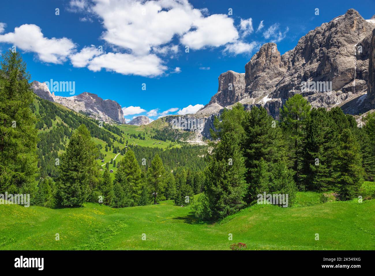 Grödner Pass, Dolomiten-Alpenlandschaft in Norditalien Stockfoto