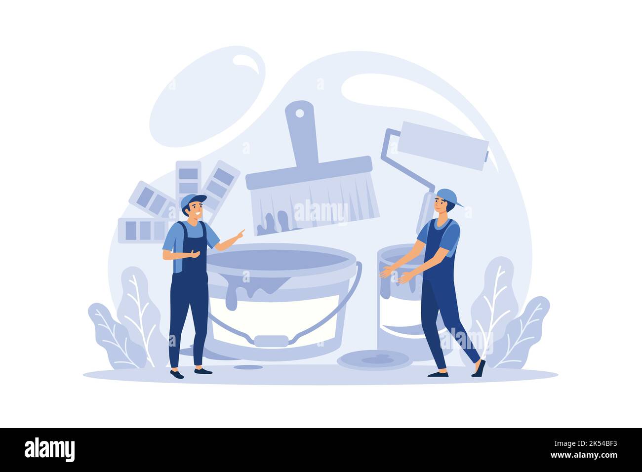 Maler Beruf Vektor-Design der Bauindustrie, Hausreparatur oder Malerei Service. Stock Vektor