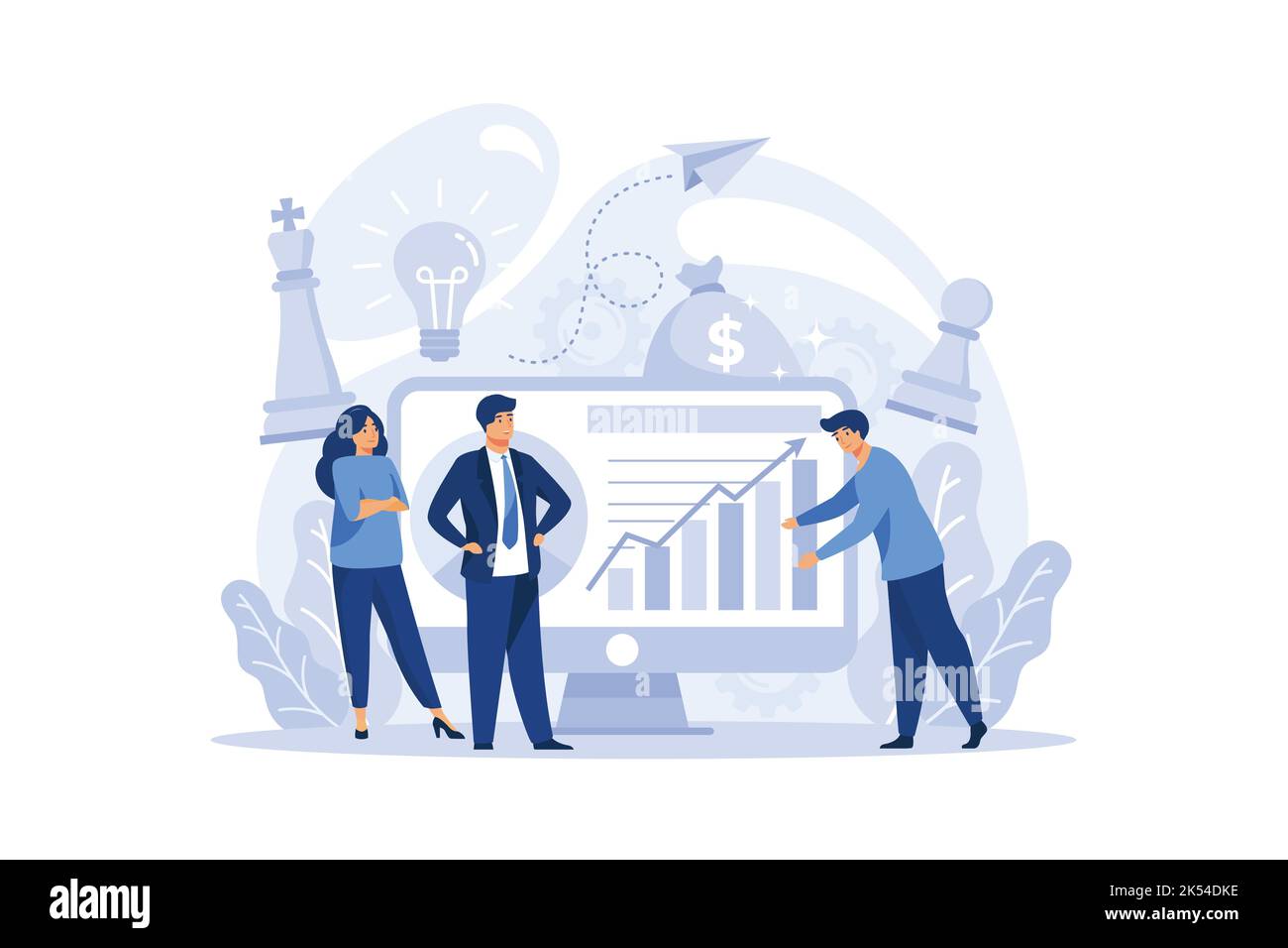 Politiker-Konzept. Politische Partei Programmaufbau, Gesetzgebung und öffentliche Verwaltung. Moderne flache Illustration Stock Vektor