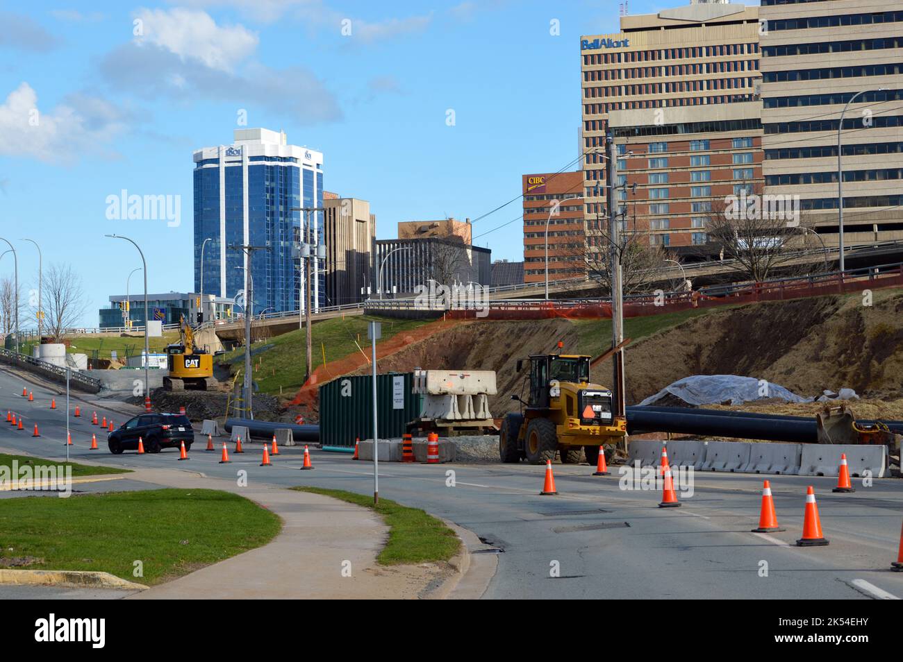 Upper Water Street. Cogswell Interchange Demolition and ReDevelopment project in Downtown Halifax, Nova Scotia (2022) Stockfoto