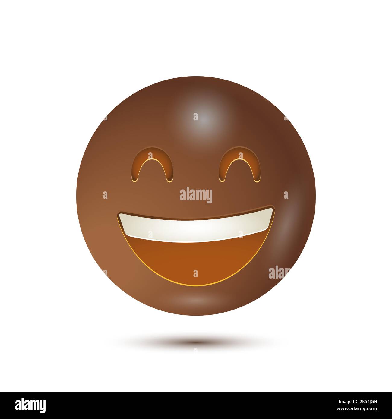 Grinsendes Gesicht mit lächelnden Augen, glückliches Gesicht, lächelndes Gesicht. 3D stilisierte Vektor-Ikone. Lächelndes Emoticon-Charakterdesign. 3D Emoticon für das Web. Vektor Stock Vektor
