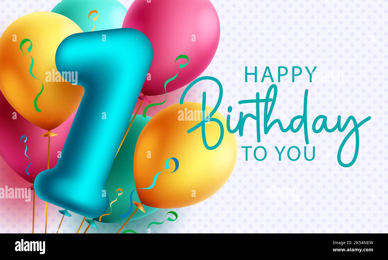 Happy Birthday VektorDesign. 1. Geburtstagseinladungskarte im