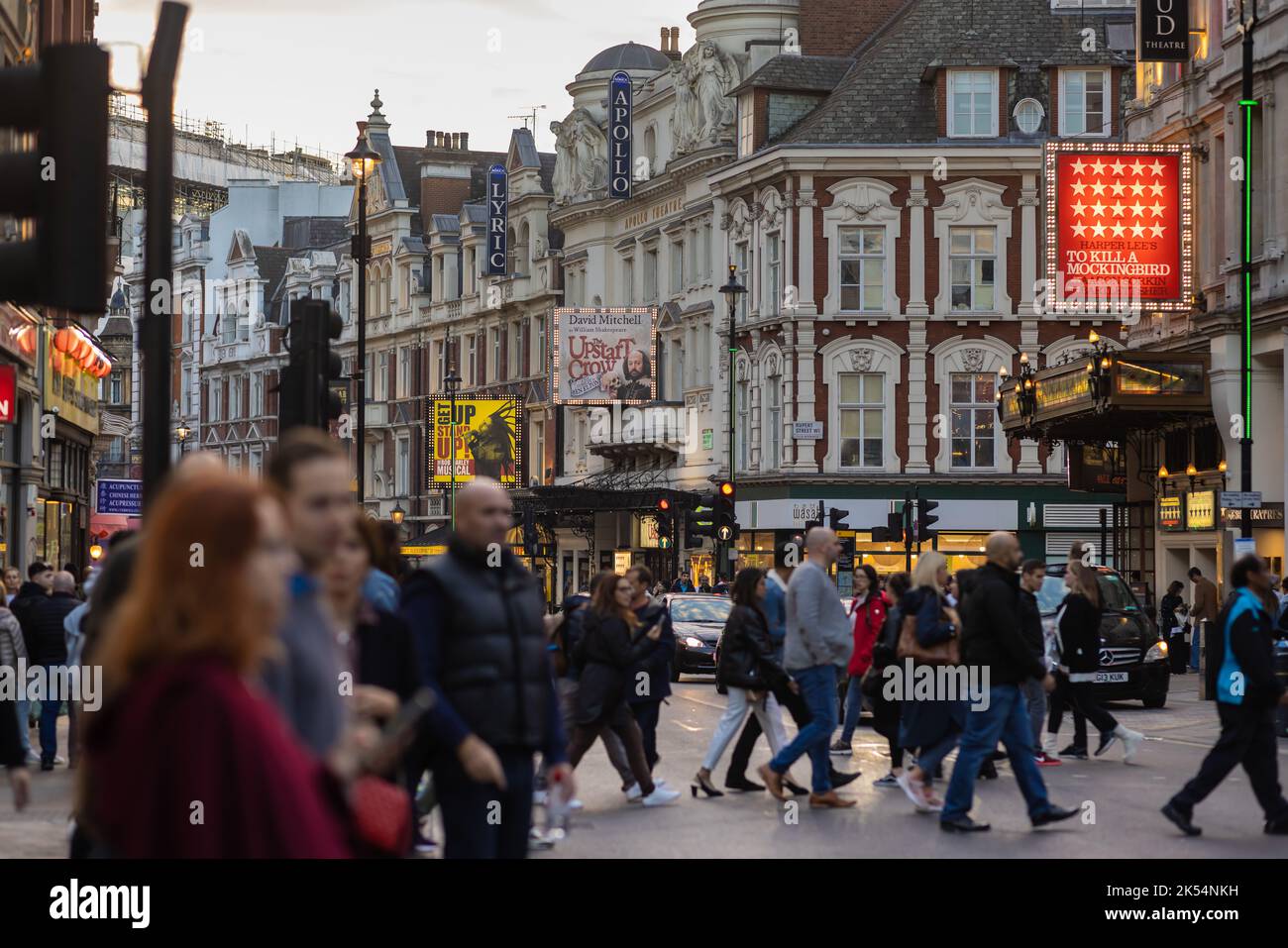London rund um das West End Abend und Nacht Stockfoto