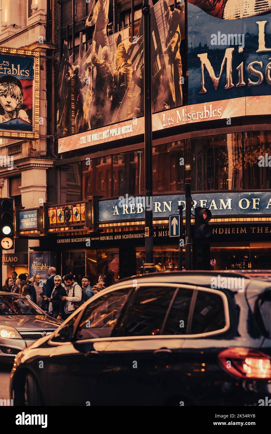 London rund um das West End Abend und Nacht Stockfoto