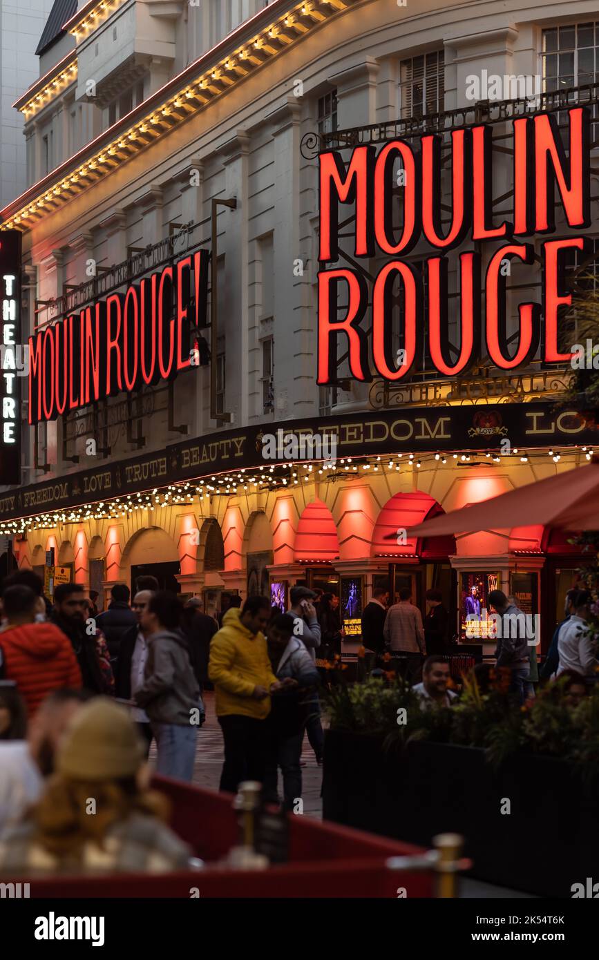 London rund um das West End Abend und Nacht Stockfoto