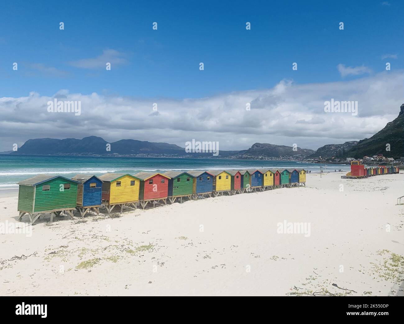 Bunte Häuser, Muizenberg, Kapstadt, Südafrika Stockfoto